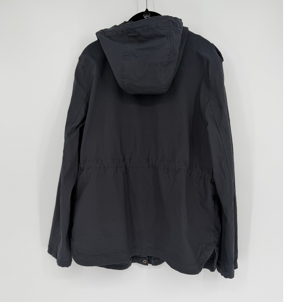 Eden Society Womens Utility Jacket XL Charcoal Gray Hooded Drawstring Waist Coat - Picture 9 of 16
